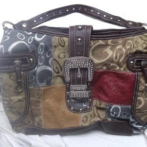 GG...ing Patchwork Bag Purse Tote Zipper & Magnet
